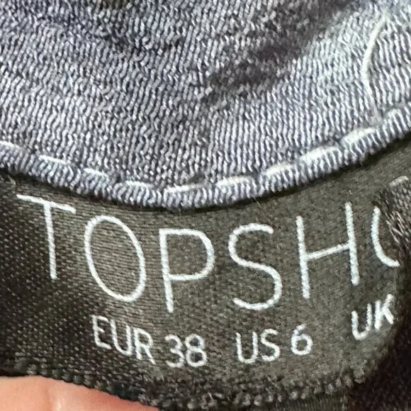 Topshop Romper Short Jumper Off-White Lace Up Club Size 6 Tie Dye Black - Picture 2 of 8